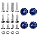 4pcs/set Ford Logo Stainless Steel Car License Plate Bolts