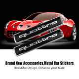 2pcs Audi Quattro Metal Car Sticker Emblem Badge Decal Decoration