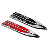 2pcs Toyota TRD Logo Metal Car Side Fender Sticker Emblem Badge Decal Decoration