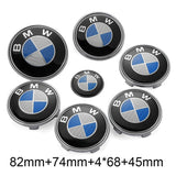 7PCS BMW 1 3 5 7 Series Car Front Hood Sticker Rear Emblem Badge Car Steering Wheel Sticker Wheel Center Hub Cap