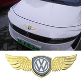 Volkswagen Logo Metal Wings Car Front Hood Bonnet Center Sticker Emblem