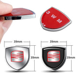 2pcs 39x39mm SEAT Shield Metal Car Window Sticker Emblem Badge Decal