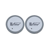 2pcs Cadillac Logo Car Water Coasters 7-color LED Light Cup Mat Holder