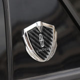 Lincoln Shield Carbon Fiber Car Side Window Sticker Emblem Badge Decal