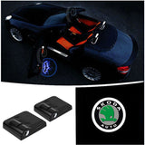 2pcs Skoda Wireless Car Welcome Door Laser Projection LED Light