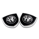 2PCS Alfa Romeo Metal Car Side Sticker Auto Emblem Badge Decal