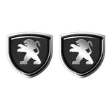 2pcs 39x39mm Peugeot Shield Metal Car Window Sticker Emblem Badge Decal