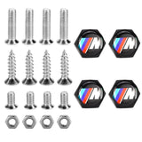 4pcs/set BMW M Power Alpina Logo Stainless Steel Car License Plate Bolts