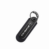 Mercedes Benz AMG Logo PU Leather Carbon Fiber Car Keyring
