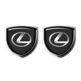 2pcs 39x39mm Lexus Shield Metal Car Window Sticker Emblem Badge Decal
