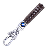 BMW PU leather Braided Rope Car Keychain