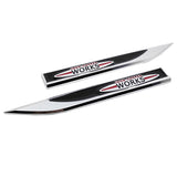 2pcs/set MINI Cooper JCW Metal Car Fender Side Sticker Emblem Badge Decal