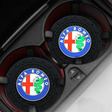 2pcs/set Alfa Romeo Logo PVC Waterproof Car Water Coaster