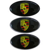 Porsche Elliptical Metal Car Window Sticker Emblem Badge Decal