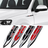 2pcs Audi Sline Quattro Logo Metal Car Side Fender Sticker Emblem Badge Decal Decoration