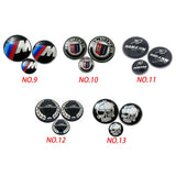3PCS BMW 82mm Front Bonnet Emblem 74mm Rear Badge 45mm Car Steering Wheel Center Sticker Decal