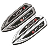 2pcs Acura Metal Car Side Fender Emblem Sticker Decal