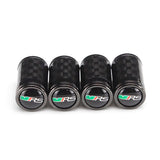 4pcs/set Skoda VRS Logo Carbon Fiber Car Air Valve Stem Cap Auto Tyre Valve Covers