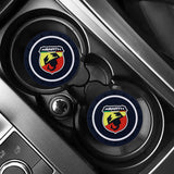 2pcs/set Abarth PVC Car Water Coaster Cup Mat