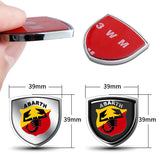 2pcs 39x39mm Abarth Shield Metal Car Window Sticker Emblem Badge Decal