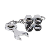 4pcs/set Nissan Nismo GTR Logo Car Air Valve Stem Cap Auto Tyre Valve Covers with Wrench