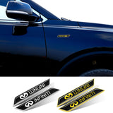 2pcs Infiniti Logo Car Fender Side Sticker Decal Emblem Badge