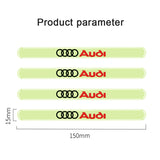 4pcs Audi Sline Luminous Car Door Bumper Strip Anti-collision Protection Sticker