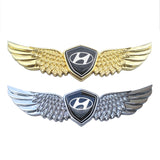 Hyundai Metal Wings Car Front Sticker Emblem Badge Decal