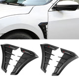 2PCS Mitsubishi Ralliart Logo Shark Fin Car Side Fender Sticker Emblem
