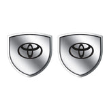 2pcs 39x39mm Toyota TRD Shield Metal Car Window Sticker Emblem Badge Decal