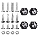 4pcs/set BMW M Power Alpina Logo Stainless Steel Car License Plate Bolts