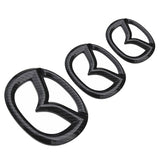 3pcs Mazda 3 Axela Atenza CX4 CX5 ABS Car Front Emblem Rear Badge Steering Wheel Sticker Decal