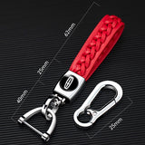 Lincoln PU leather Braided Rope Car Keychain