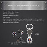 4pcs/set SAAB Logo Carbon Fiber Car Air Valve Stem Caps Auto Tyre Valve Covers with Wrench