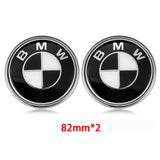 2PCS BMW Logo X1 X3 X5 X6 1 3 5 7 Series 82mm Car Front Hood Sticker 82mm Auto Trunk Emblem Rear Badge Decal