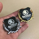Skoda Metal Carbon Fiber Car Rear Sticker Shield Trunk Emblem Badge Decal