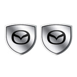 2pcs 39x39mm Mazda Shield Metal Car Window Sticker Emblem Badge Decal