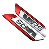 2pcs Skoda VRS Logo Metal Car Side Sticker Emblem Badge Decal Auto Body Decoration