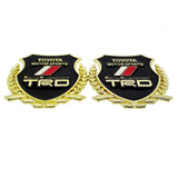 2PCS Toyota TRD Metal Car Rear Sticker Shield Trunk Emblem Badge Decal