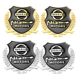 2PCS Nissan Metal Car Rear Sticker Shield Trunk Emblem Badge Decal