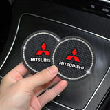2PCS Mitsubishi Diamond Car Water Coaster Cup Mat