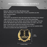Lincoln Metal Carbon Fiber Car Rear Sticker Shield Trunk Emblem Badge Decal