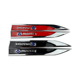 2pcs Mazda MS Mazdaspeed Logo Metal Car Side Fender Sticker Emblem Badge Decal Decoration
