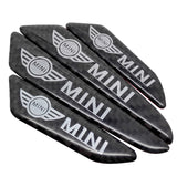 4pcs/set MINI Cooper Carbon Fiber Car Door Anti-Scratch Sticker Door Side Protection Bumper Strips