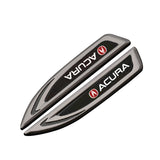 2pcs Acura Metal Car Side Fender Emblem Sticker Decal