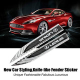 2pcs Lexus Logo Metal Car Side Fender Emblem Stickers