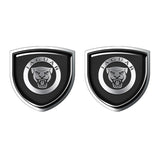 2pcs 39x39mm Jaguar Shield Metal Car Window Sticker Emblem Badge Decal