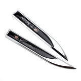 2PCS Cadillac V Logo Metal Car Side Fender Sticker Emblem Badge