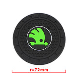 2pcs/set Skoda Logo PVC Waterproof Car Water Coaster