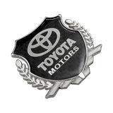 Toyota Metal Carbon Fiber Car Rear Sticker Shield Trunk Emblem Badge Decal